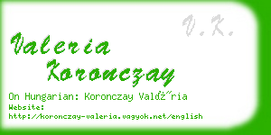 valeria koronczay business card